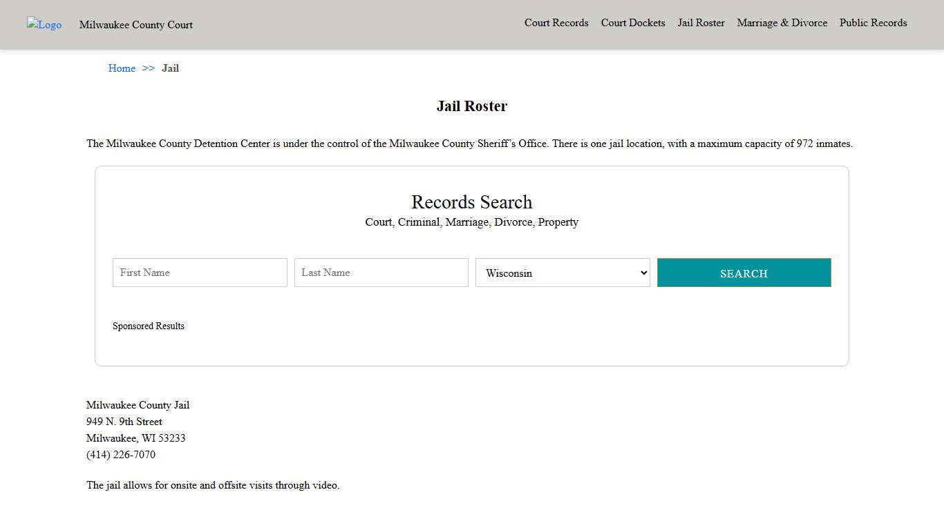 Jail Roster | Milwaukee County Court