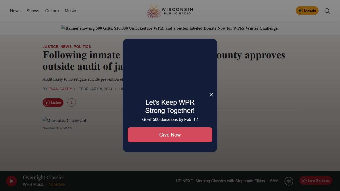 Following inmate deaths, Milwaukee County approves outside audit of jail - WPR